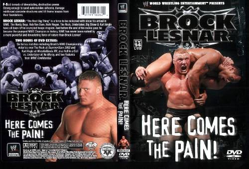  brock lesnar here comes the pain 12 juillet 1977 new japan pro wrestling OVW webster dakota du sud king of the ring 2002 no mercy 2002 the next big thing the real n°1 PWI 2003 F-5 verdict  repeting powerbomb belly to suplex turnbuckle thrusts rib breaker multiple powerbomb powerslam clothesline german suplex kurt angle Brock Edward Lesnar 